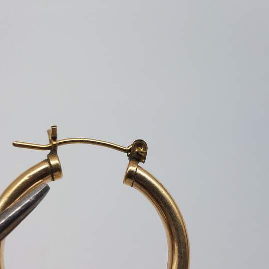 14k Gold 1 Inch 3mm Tubular Hoop Earring 2.4g image number 9