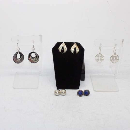 Assortment of 5 Pairs Sterling Silver Earrings - 22.6g image number 1