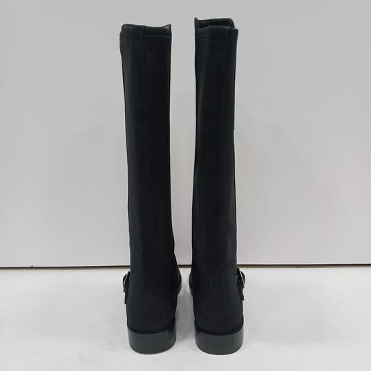 Women's Black Suede Riding Boots Size 7 image number 4