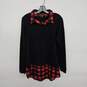 Red/Black Plaid Twofer Collared Sweater image number 1