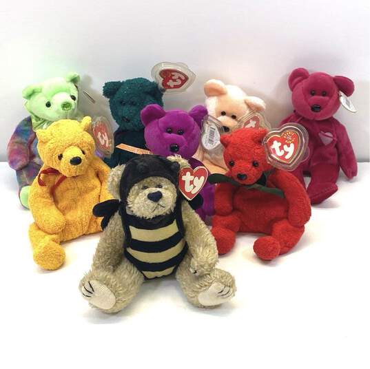 Assorted Ty Beanie Babies Bear Bundle Lot Of 8 image number 1
