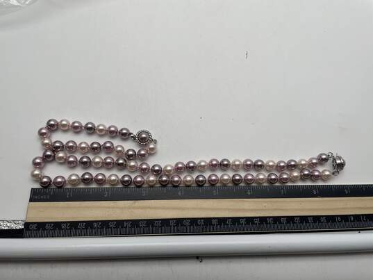 Lot Of 2 Womens Pink Pearls Beaded Necklace & Tennis Bracelet 116g image number 5