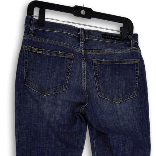 Womens Blue Denim Medium Wash Pockets Stretch Skinny Leg Jeans Size 6M image number 3