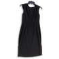 Womens Black Sleeveless Round Neck Back Zip Knee- Length Sheath Dress Sz 4 image number 1