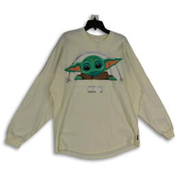 Womens White Star Wars Collection Crew Neck Pullover T-Shirt Size Large