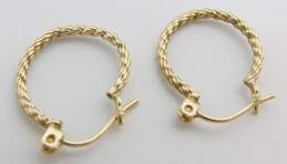 14k Yellow Gold Twisted Rope Hoop Earrings 0.9g alternative image