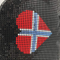 NWT Womens Black Inner Pocket Metal Mesh Norwegian Flag Designer Bag Purse alternative image