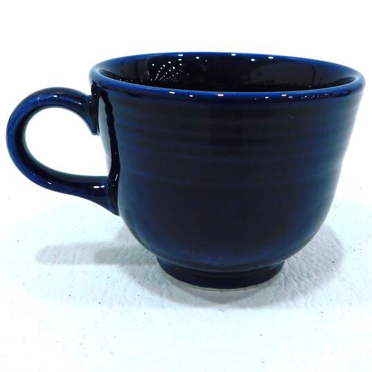 VTG Fiestaware Cobalt Blue Set of 4 Coffee Cups & Saucers image number 11