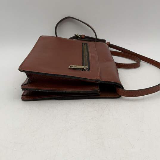 Patricia Nash Womens Brown Leather Adjustable Strap Crossbody Bag Purse image number 2