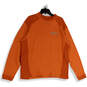 Mens Orange Knitted Long Sleeve Crew Neck Pullover Sweater Size Large image number 3
