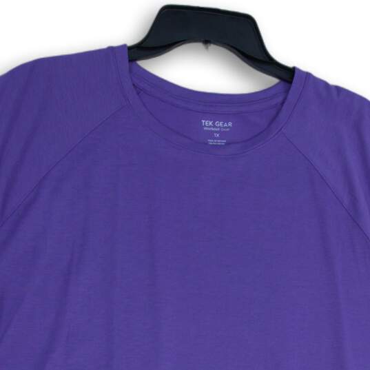 NWT Tek Gear Womens Purple Short Sleeve Workout Gear Pullover T-Shirt Size 1X image number 3