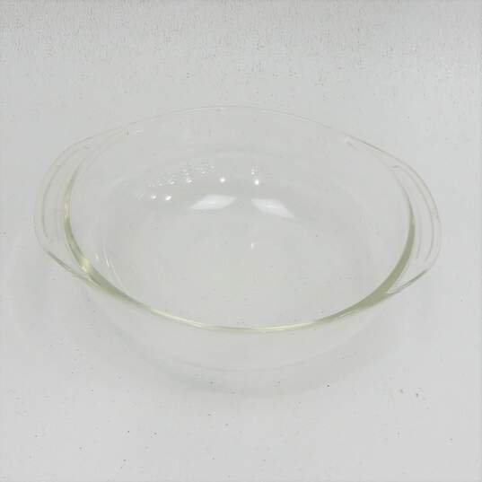 (2) Pyrex Clear Glass Round Casserole Dishes image number 2