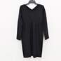 'S Max Mara' Black Wool Bend V-Neck Long Sleeve Knee Length Women's Dress Size M NWT with COA image number 4
