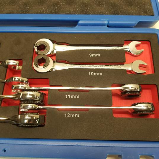 Anbull Flex-Head Tubing Ratcheting Combination Wrench Set, Metric, 9 Piece image number 3