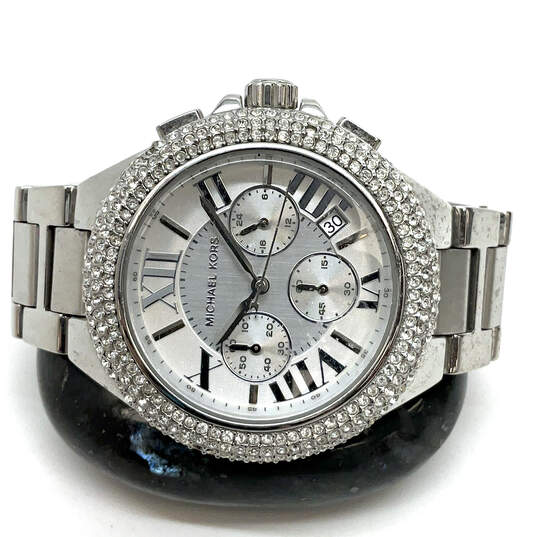 Designer Michael Kors MK5634 Silver-Tone Stainless Steel Analog Wristwatch image number 1