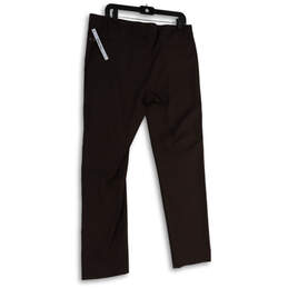 NWT Womens Brown Flat Front Pockets Regular Fit Slim Leg Chino Pants Sz 14 alternative image