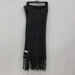 NWT Womens Gray Soft Knit Fringe Multifunctional Winter Rectangle Scarf alternative image