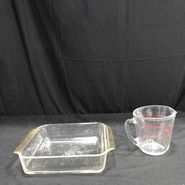 Vintage Fire King 2 Cup Measurer and Square Dish