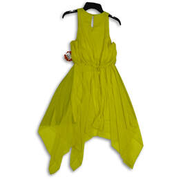 NWT Womens Yellow Crew Neck Sleeveless Asymmetric Hem A-Line Dress Size S/M alternative image