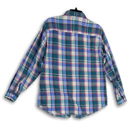 Womens Multicolor Plaid Spread Collar Long Sleeve Button-Up Shirt Size M alternative image