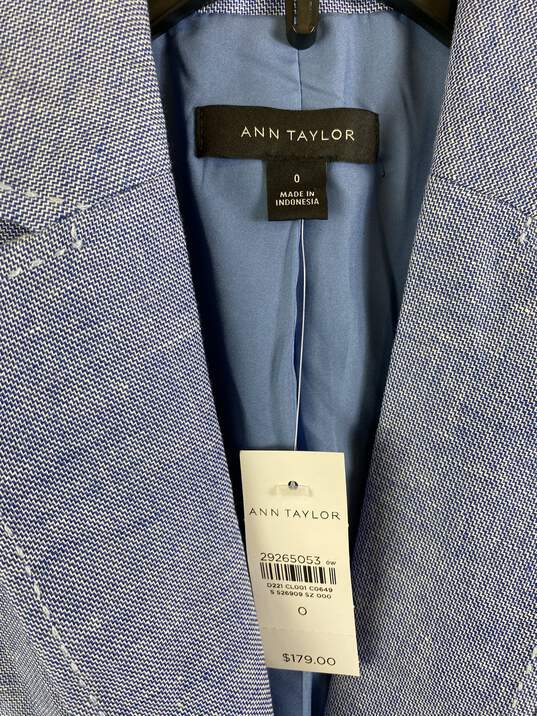 Ann Taylor Women Blue Blazer Jacket 0 NWT image number 3