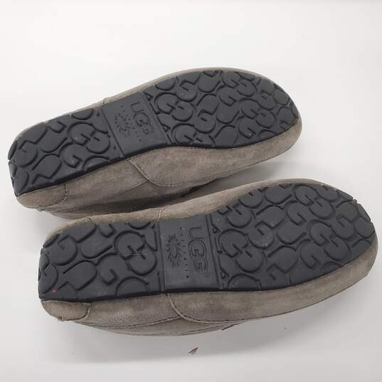 UGG Men's Ascot Gray Suede Wool Lined Slippers Size 10 image number 6
