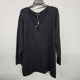 Black Long Sleeve Tunic Crewneck Sweater
