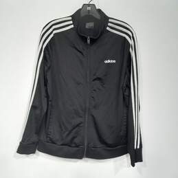 Adidas Black White Striped Athletic Jacket Women's Size XL