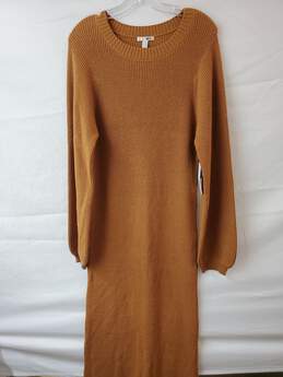 Amuse Society Orange Long Knitted Sweater Dress Size L
