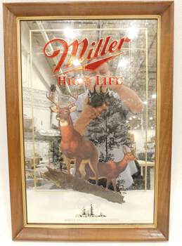 Vintage Miller High Life Beer Series 5 Wildlife White Tailed Deer Mirror Bar Sign