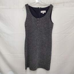 St. John WM's Heathered Black Tweed Knee Length Wool Blend Dress Size 6