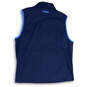 Womens Blue Sleeveless Mock Neck Pockets Casual Full-Zip Vests Size L image number 2