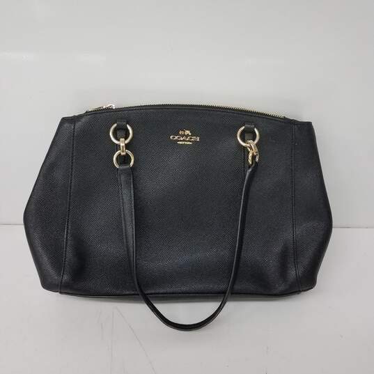 Buy the Coach New York Black Pebble Leather WM's Hand Bag