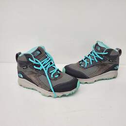 The North Face Kids Hydroseal Grey & Aqua Hiking Sneakers Size 2.5 alternative image