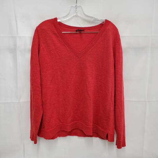 Eileen Fisher WM's Salmon Color 100% Merino V-Neck Sweater Size MM image number 1