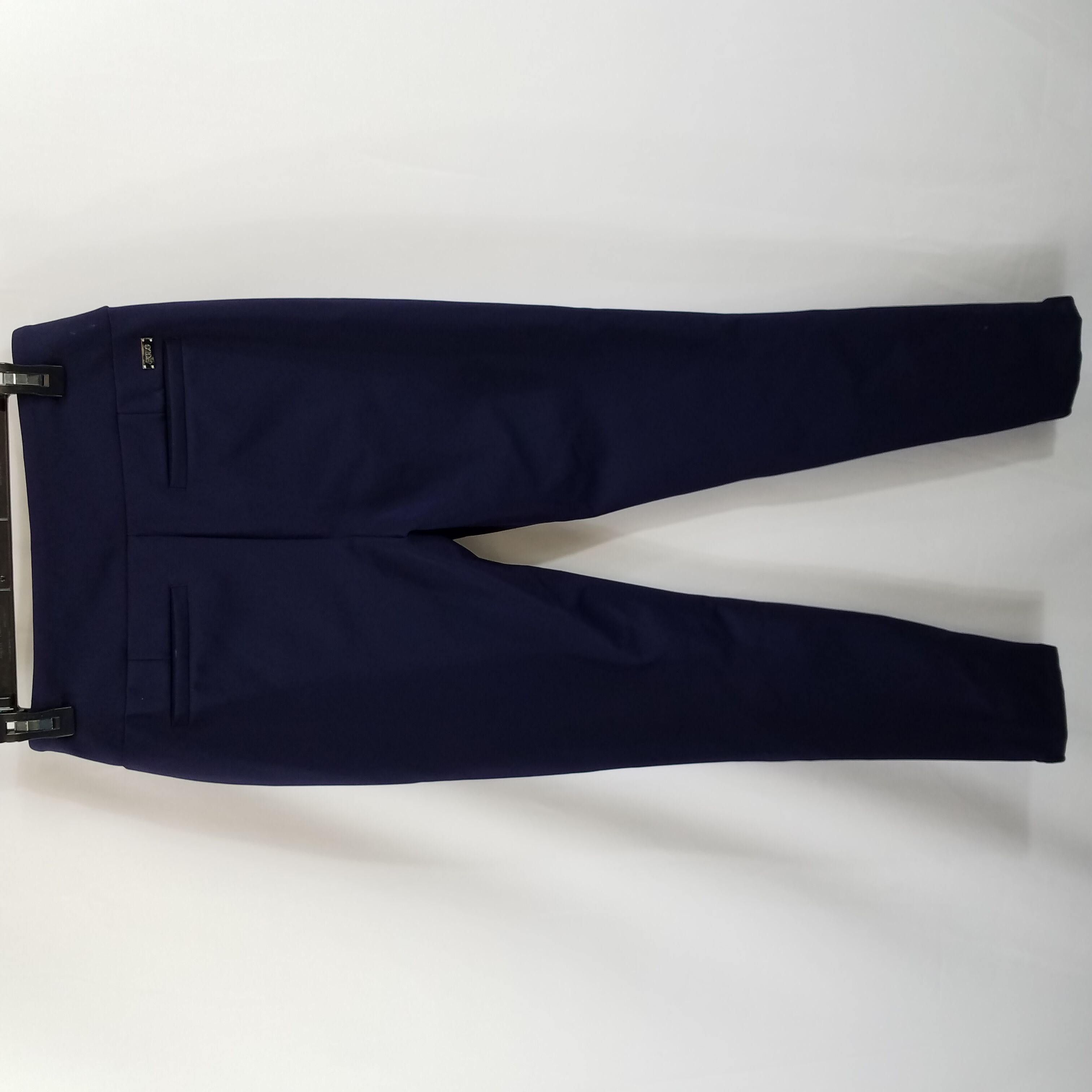Buy Go Colors Women Solid Mid Rise Metallic Pants - Navy Blue Online