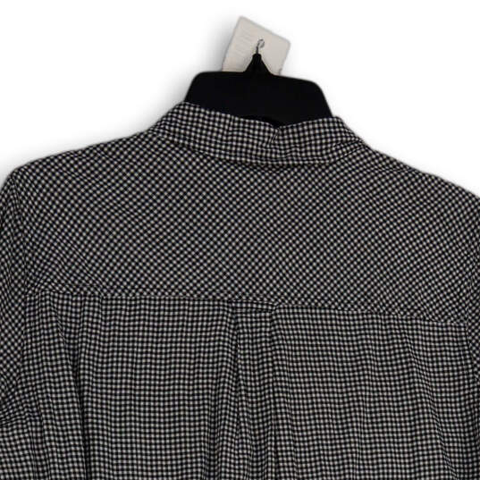 Womens Black White Check Collared Long Sleeve Button-Up Shirt Size 8 image number 4