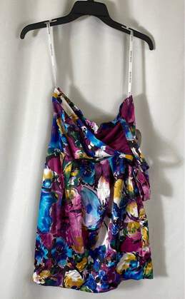 NWT Bisou Bisou Womens Multicolor Floral One Shoulder Mini Dress Size 14 alternative image