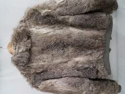 Hong Kong Grey Zip Up Rabbit Fur Coat WM M alternative image