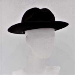 Vintage Oleg Cassini Men's Urban Turban Style Brown Felt Wide Brim Fedora Hat SZ 7