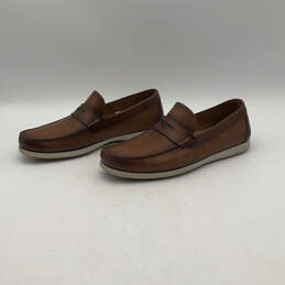 Mens Laguna Brown Leather Moc Toe Slip On Penny Loafer Shoes Size 9.5 alternative image