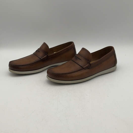 Mens Laguna Brown Leather Moc Toe Slip On Penny Loafer Shoes Size 9.5 image number 2