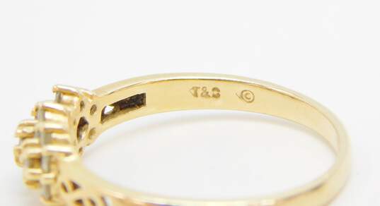 14K Yellow Gold 0.22 CTTW Diamond Cross Over Ring 3.5g image number 6