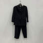 NWT Womens Black Notch Lapel Two Piece Blazer And Pants Suit Set Size 10P image number 1