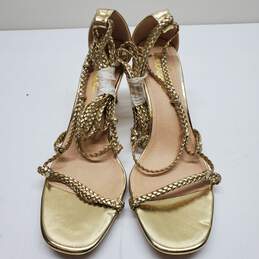 Gold Lulus Man-made Materials Size 10 Slip-on Heels