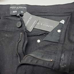 Supply & Demand Distressed Black Denim Jean Shorts 36W XL alternative image