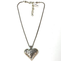 Designer Brighton Silver-Tone Wheat Chain Heart Shape Pendant Necklace alternative image