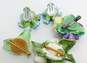 Vintage Aynsley & Fashion China Flower Clip-On Earrings & Brooches 48.3g image number 2