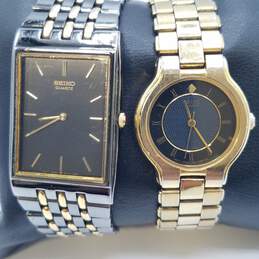Seiko His Tank and Hers Classic Stainless Steel Quartz Watch Collection