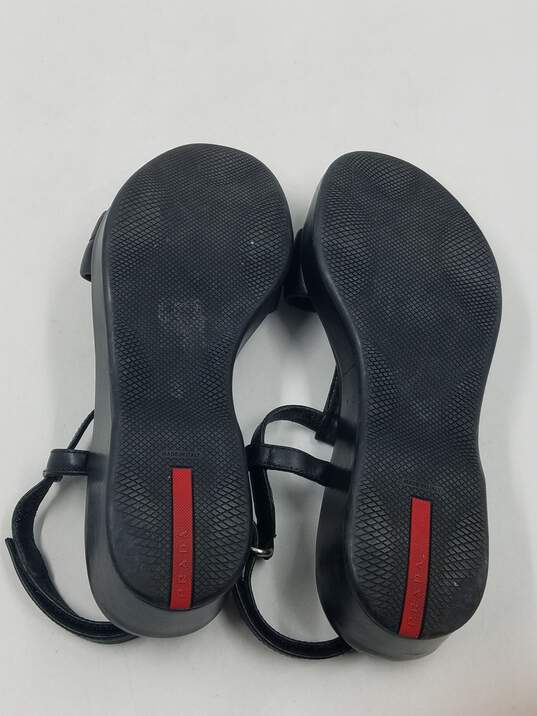Authentic Prada Black T-Bar Platform Sandals W 6 image number 5